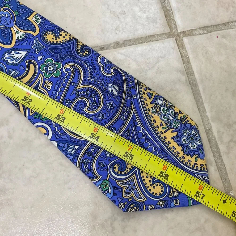 Lauren Ralph Lauren Men's Multicolor Paisley Silk Neck Tie classic 57”Hand made